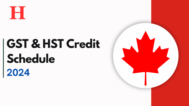 GST & HST Credit Schedule October 2024